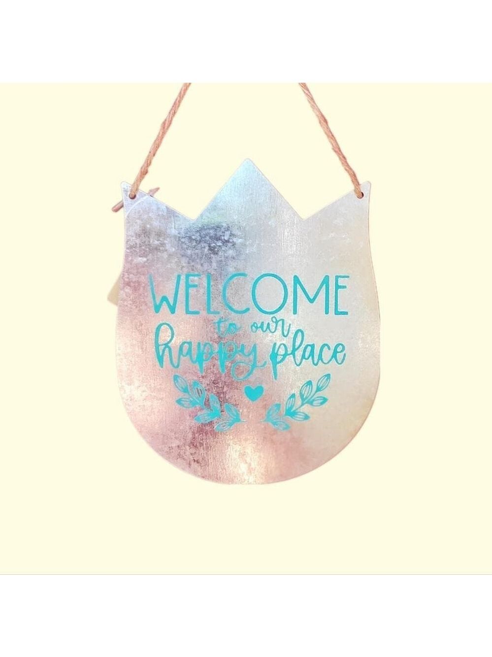 Galvanized Steel Tulip Welcome Door Hanging